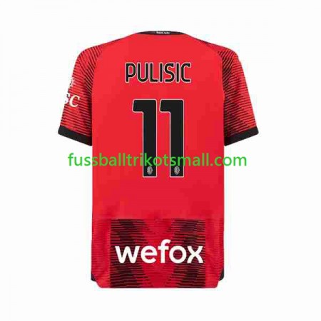 Fußballtrikots AC Mailand Christian Pulisic 11 2023-2024 Kurzarm Heimtrikotsatz kaufen
